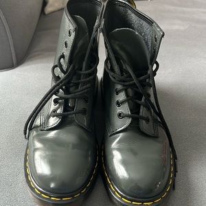 Dark Grey Patent Doc Martens